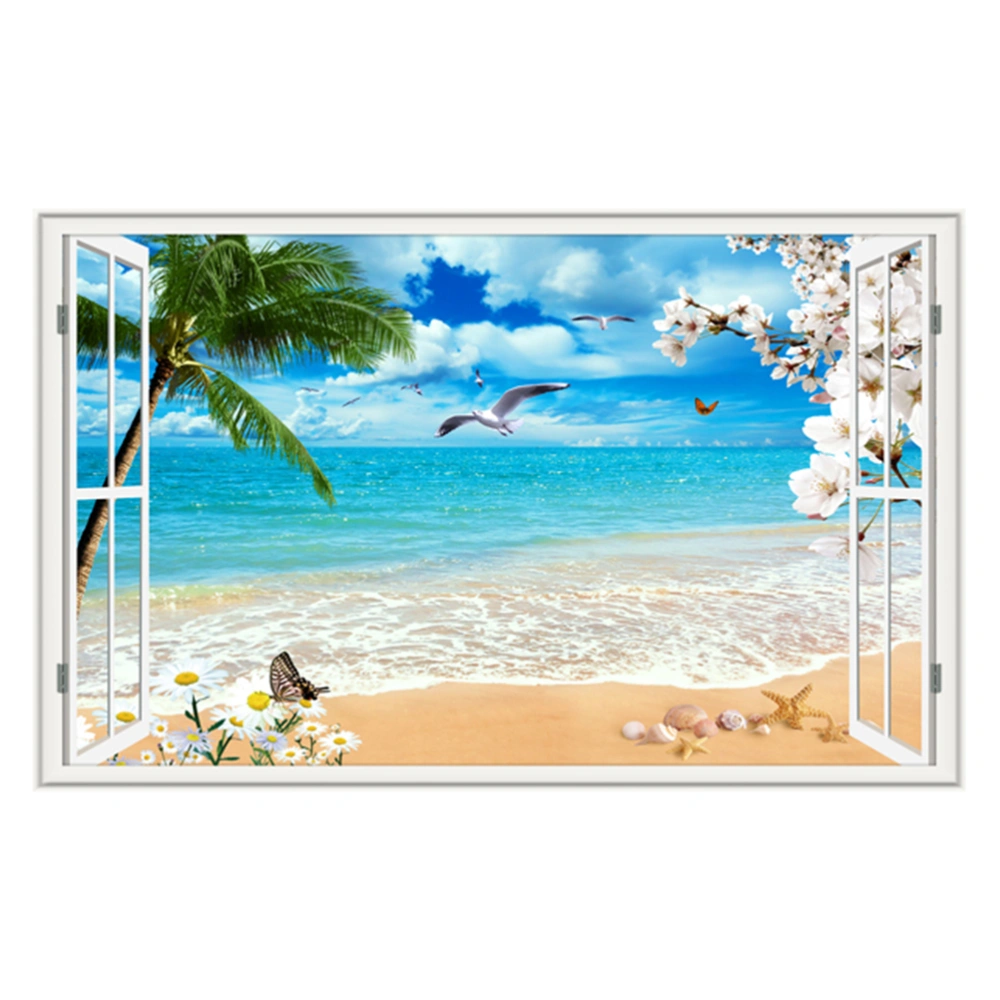 Beach Photo Studio Background Cloth 3D Seaside Photography Backdrop Wall Props 90x150cm (1730)