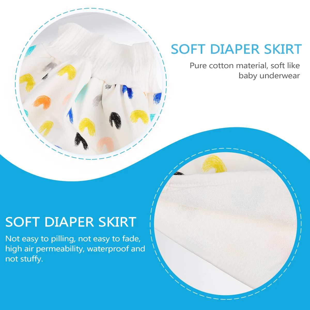 1 Pc High-waist Skirt Comfortable Folding Diaper Skirt (M, Colorful)