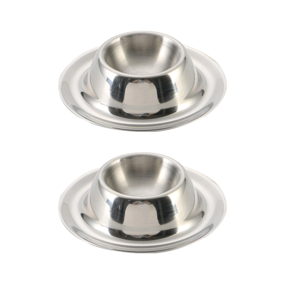 2pcs Stainless Steel Egg Holder Boiled Egg Stand Tabletop Kitchen Tool for Breakfast Brunch (Egg Base)