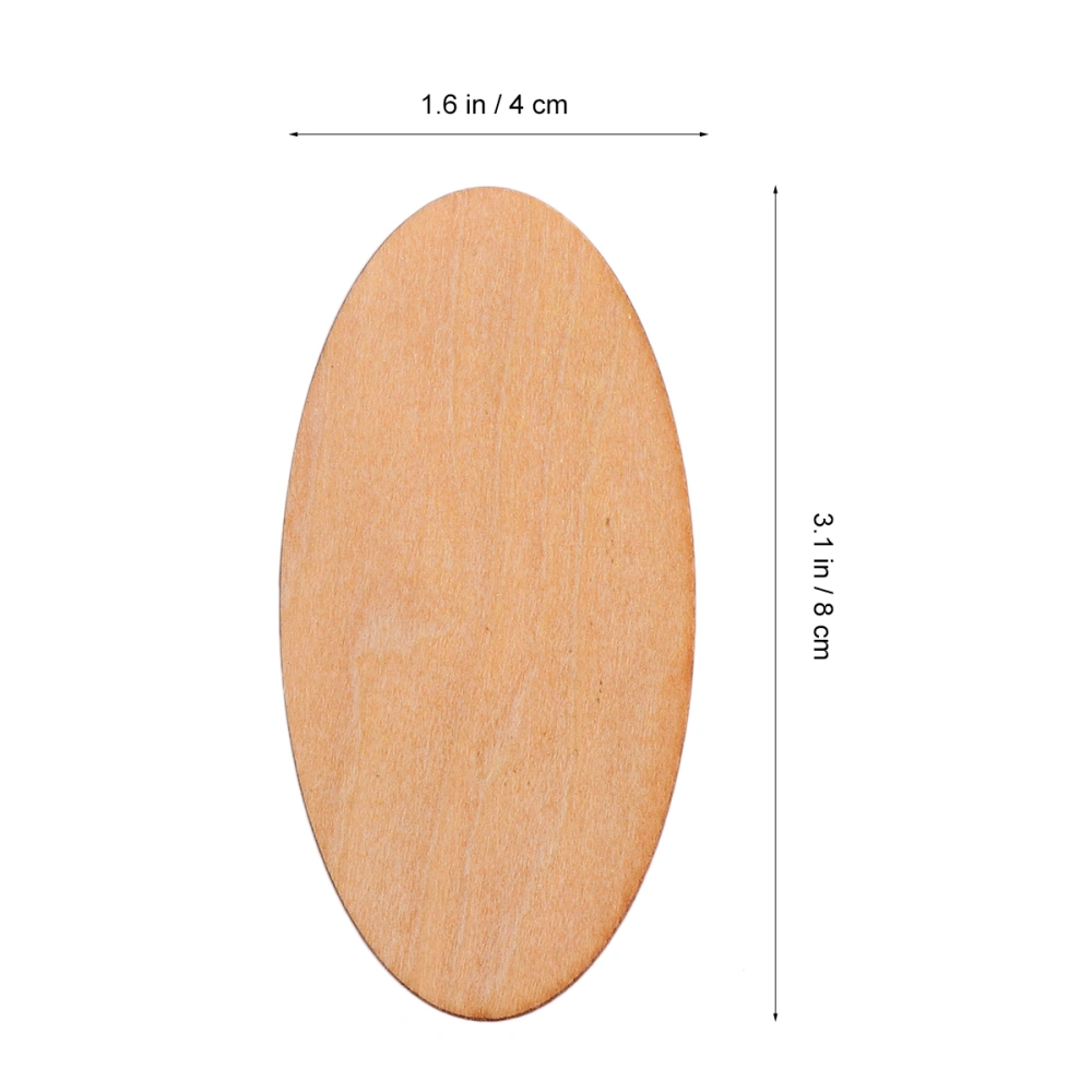 20pcs Decorative Oval Wooden Pieces Unfinished Painting Wooden Cutouts