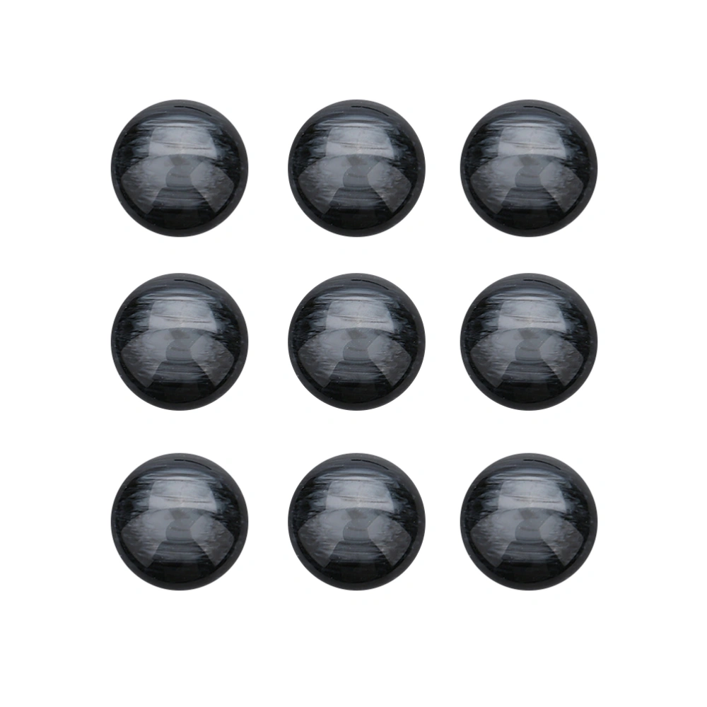 1 Bag 30pcs Resin Round Semicircle Patch Diy Earrings Ear Clips Jewelry Materials Accessories Women Jewelry (Black 12mm)