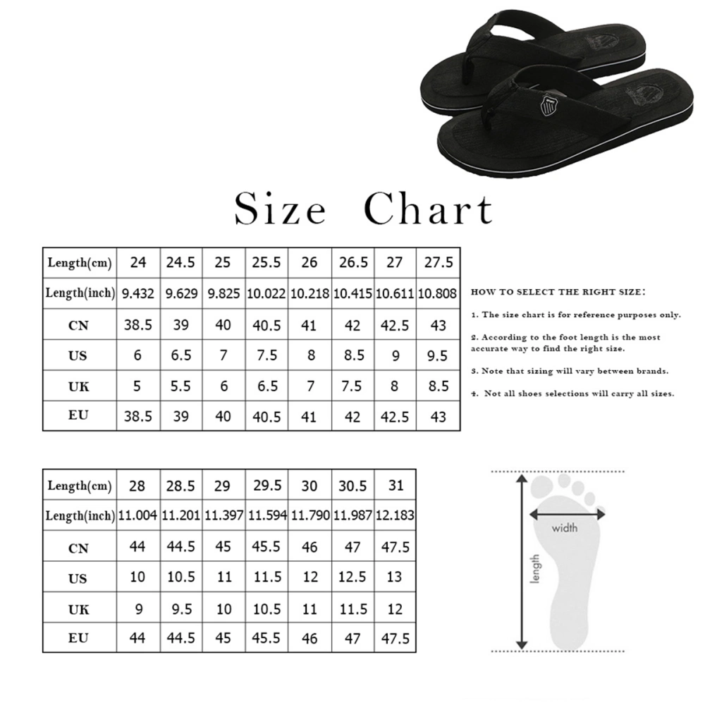 Man Flops Summer Simple Durable Cool Slipper for Beach Home (588 Size 45 Yard, Black, EU43 US9.5 UK8.5, 27.5CM，9.5US,8.5UK，43EU,10.8075Inch)