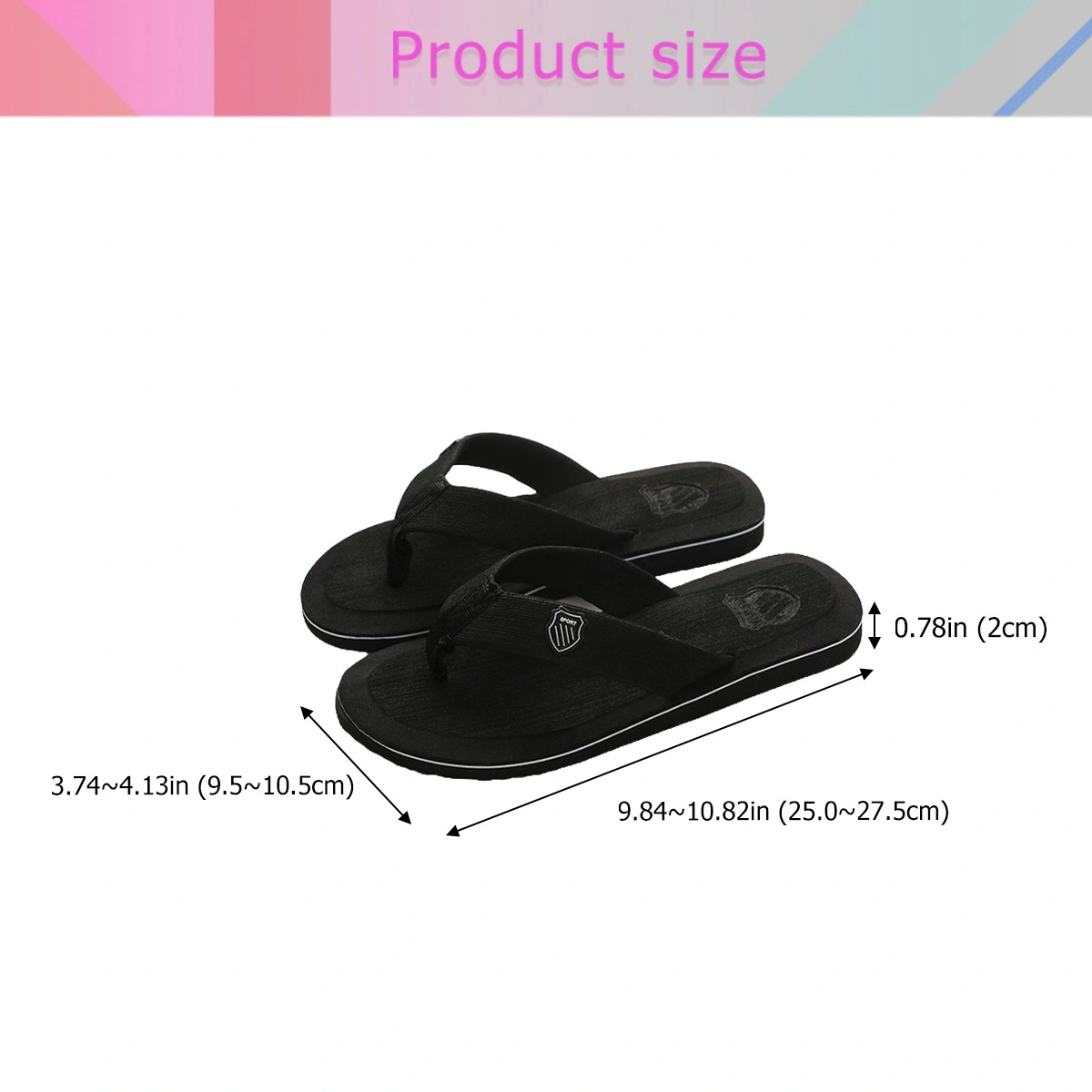 Man Flops Summer Simple Durable Cool Slipper for Beach Home (588 Size 45 Yard, Black, EU43 US9.5 UK8.5, 27.5CM，9.5US,8.5UK，43EU,10.8075Inch)