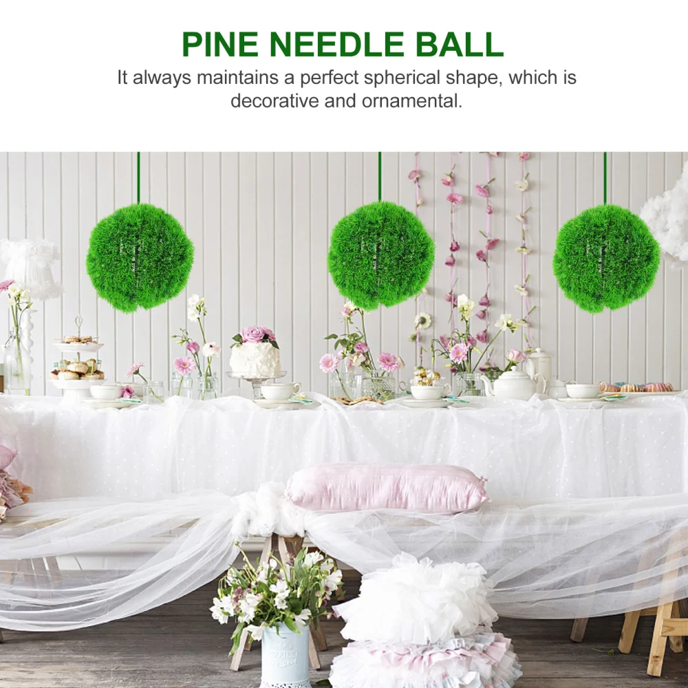 1Pc Plastic Plant Topiary Ball Artificial Grass Plant Ball Pine Needle Ball Home Decor