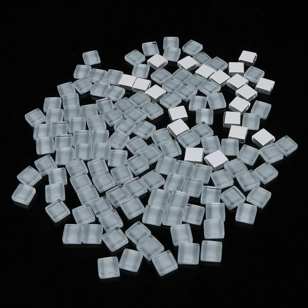100pcs DIY Square Plastic Colorful Mosaic for DIY Arts & Crafts Jewelry Making Arts and Crafts Supplies (Light Grey)