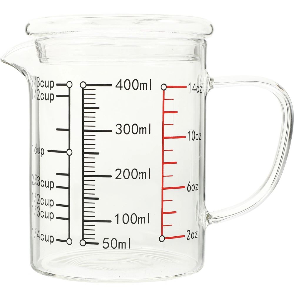 Glass Measuring Cup Covered Milk Cup High Temperature Resistant Glass Cup Water Glass