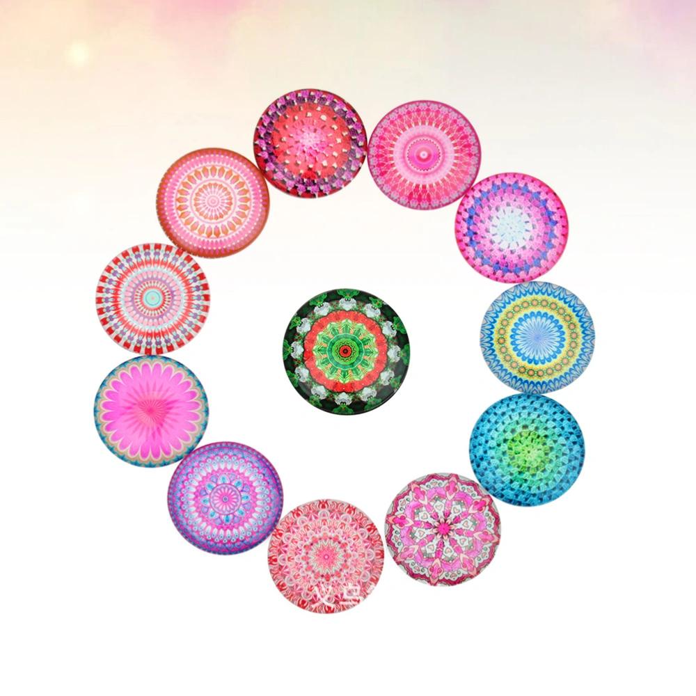 20pcs DIY Jewelry Accessories Colorful Round Kaleidoscope Jewelry Parts for Woman (Mixed Color 12mm)