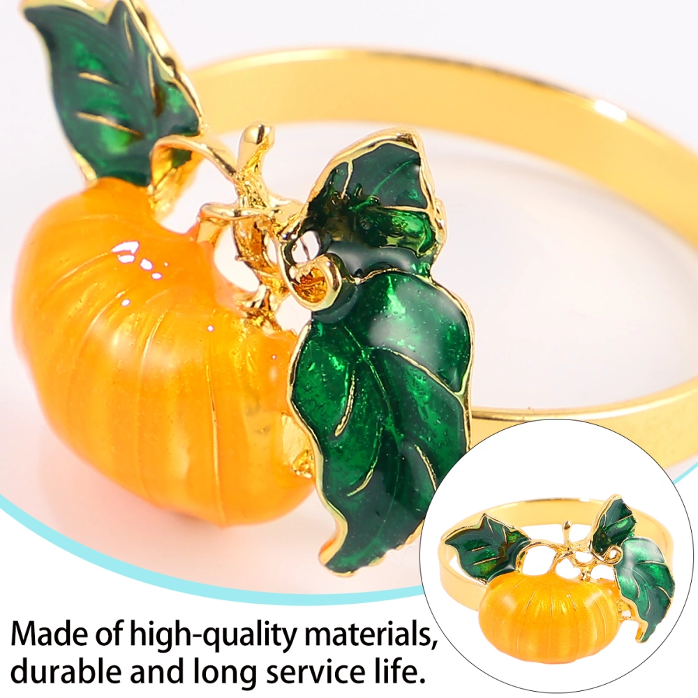 2pcs Halloween Metal  Pumpkin Napkin Rings (Assorteed Color)