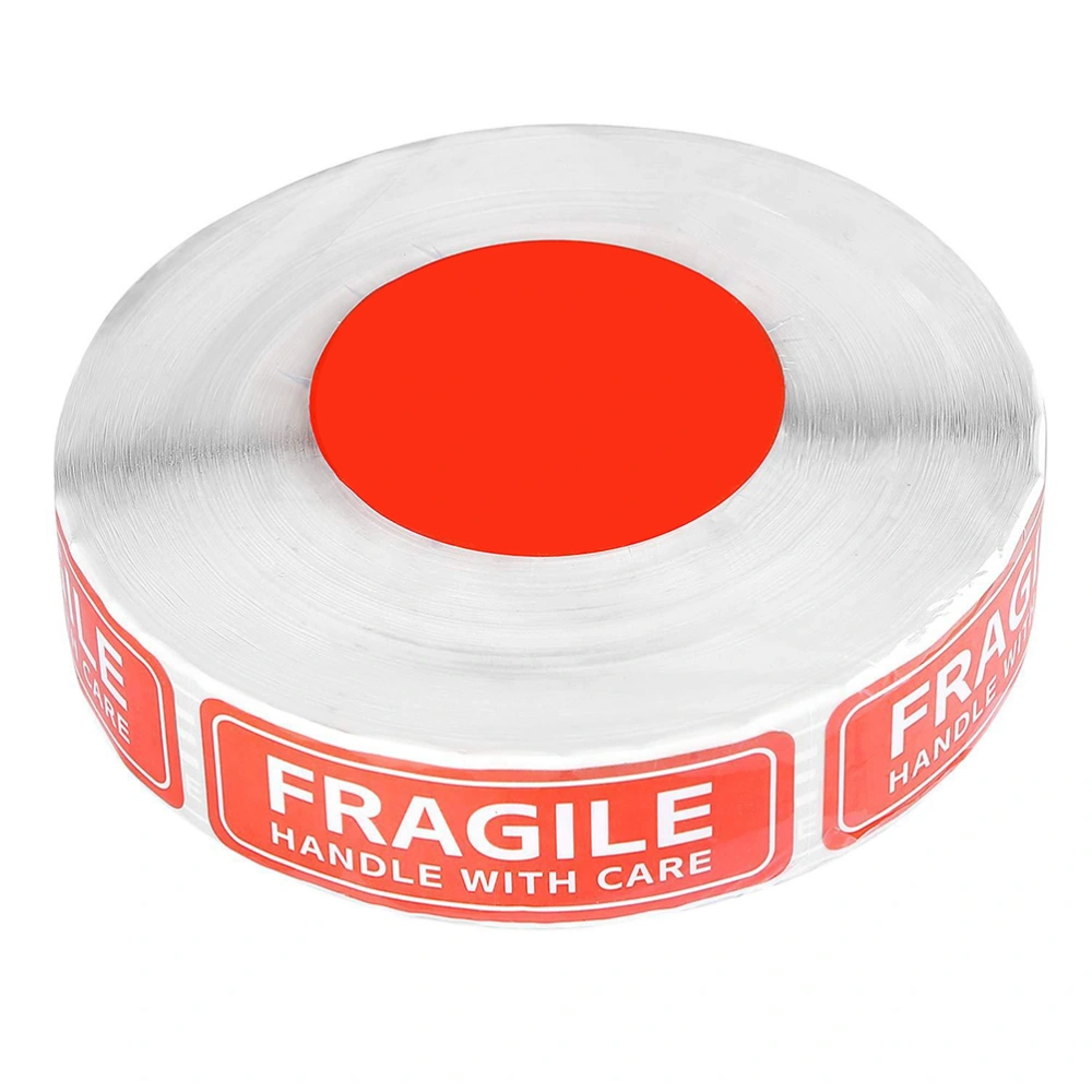 1 Roll 1x3 Inch Fragile Warning Stickers Adhesive Backside Sign Safe Transportation Sticker Clear Large Font Text Decal for Shipping Packing of Goods (125Pcs/Roll)