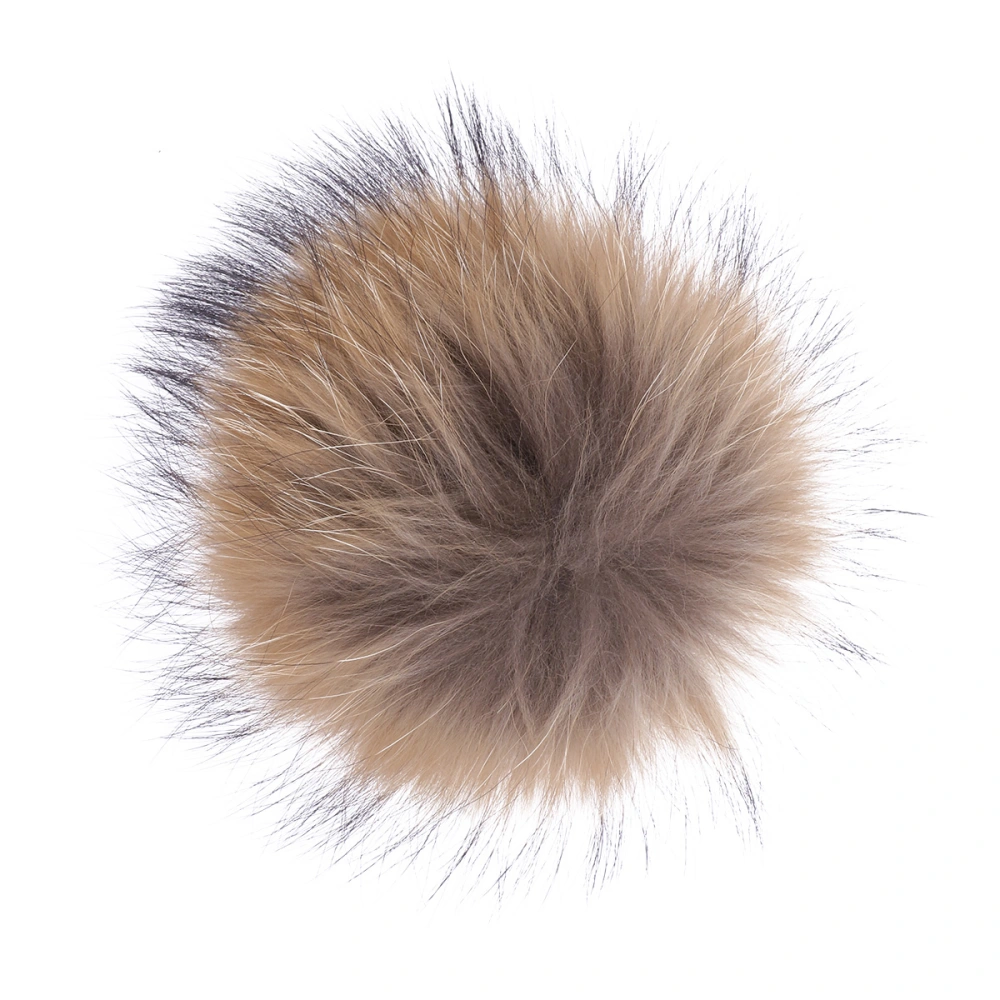 Faux Fur Fluffy Pompom with Snap Fastener Comfortable Clothes Accessory for Hats Shoes Scarves Bags(Brown)