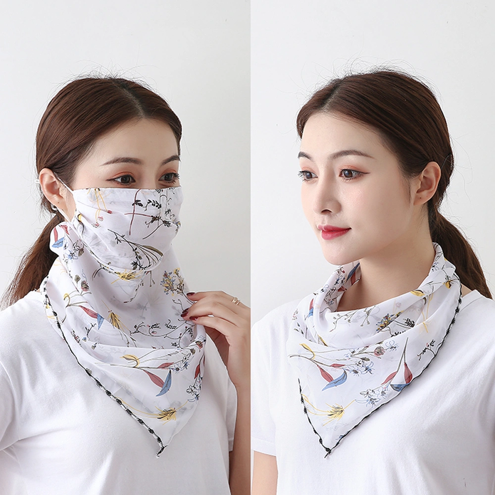 Printing Mask Summer Sun-Resistant Mask Outdoor Fashionable Chiffon Neckerchief Dustproof Face Mask for Adult (Number S15 Style)