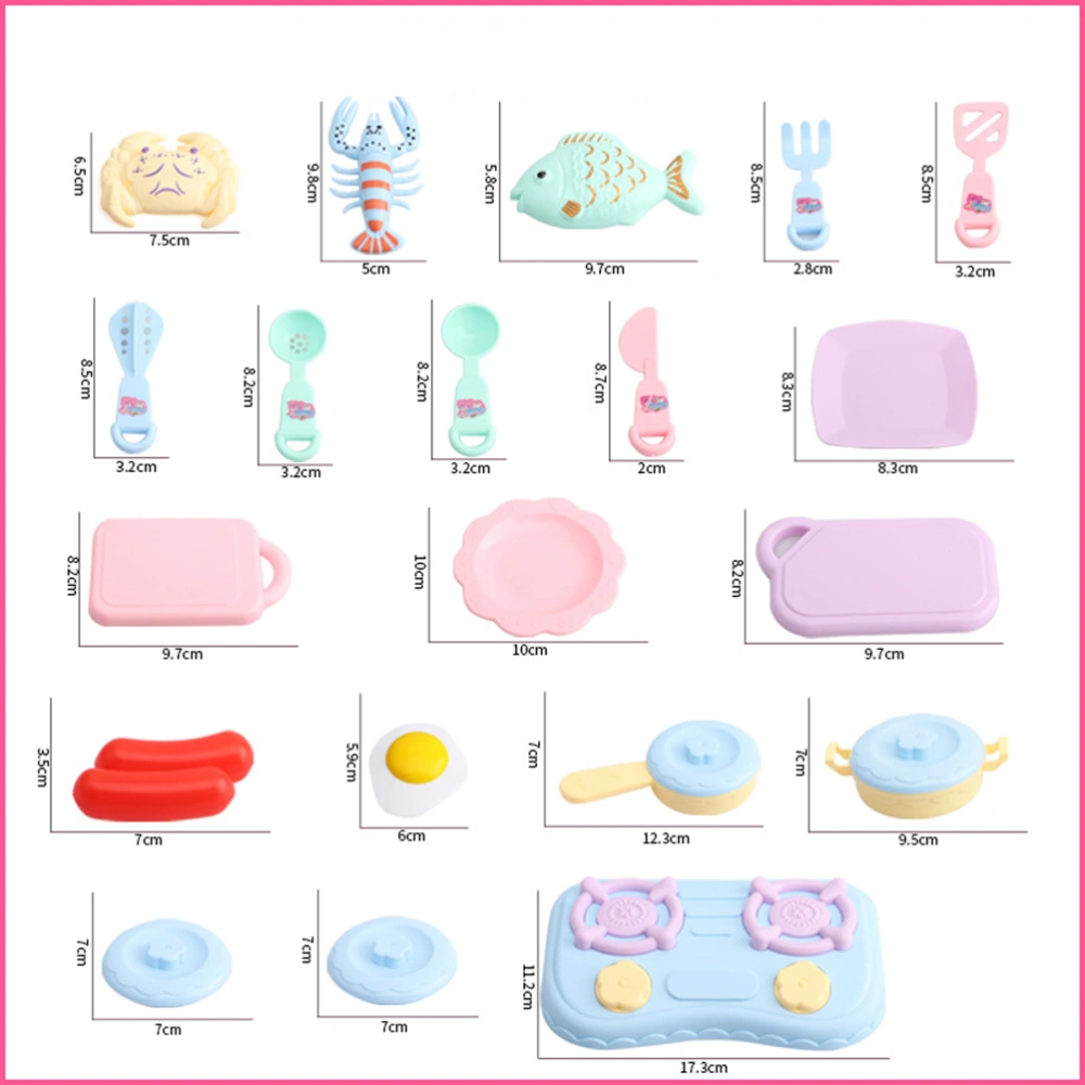 20 Pcs Mini Simulation Kids Dishes and Utensils Set Pretend Kitchen Cooking Toy Kit