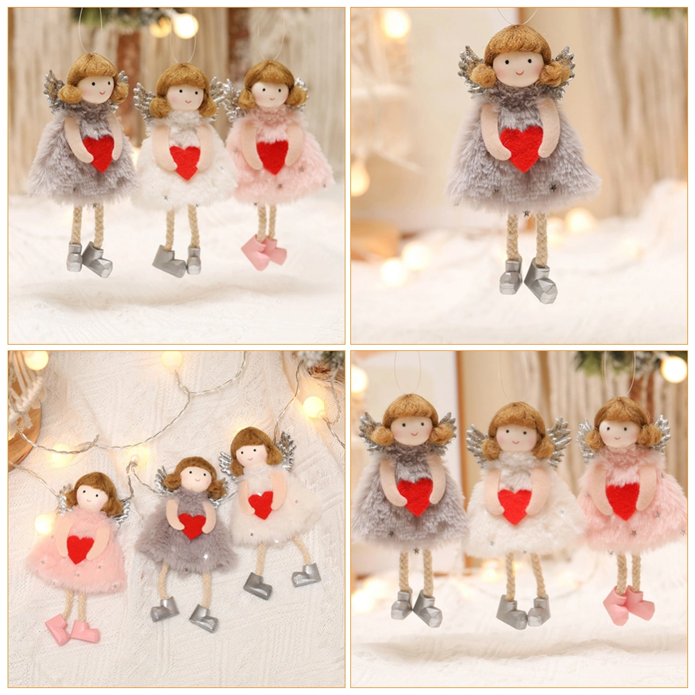 1Pc Creative Plush Heart-shaped Pattern Angel Doll Pendant Hanging Decor