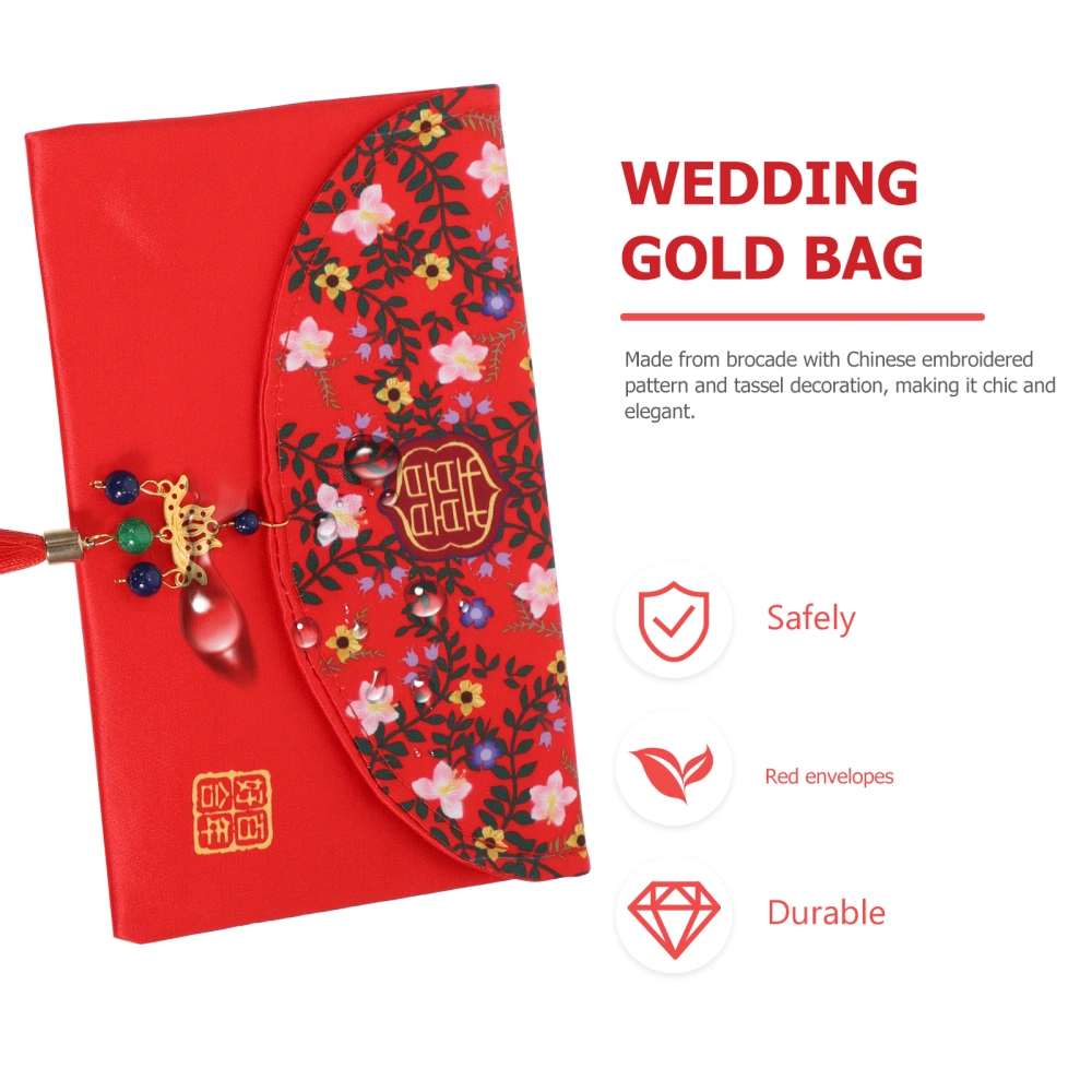 Wedding Red Envelope Chinese Money Envelope Fabric Red Packet Jewelry Gift Bag