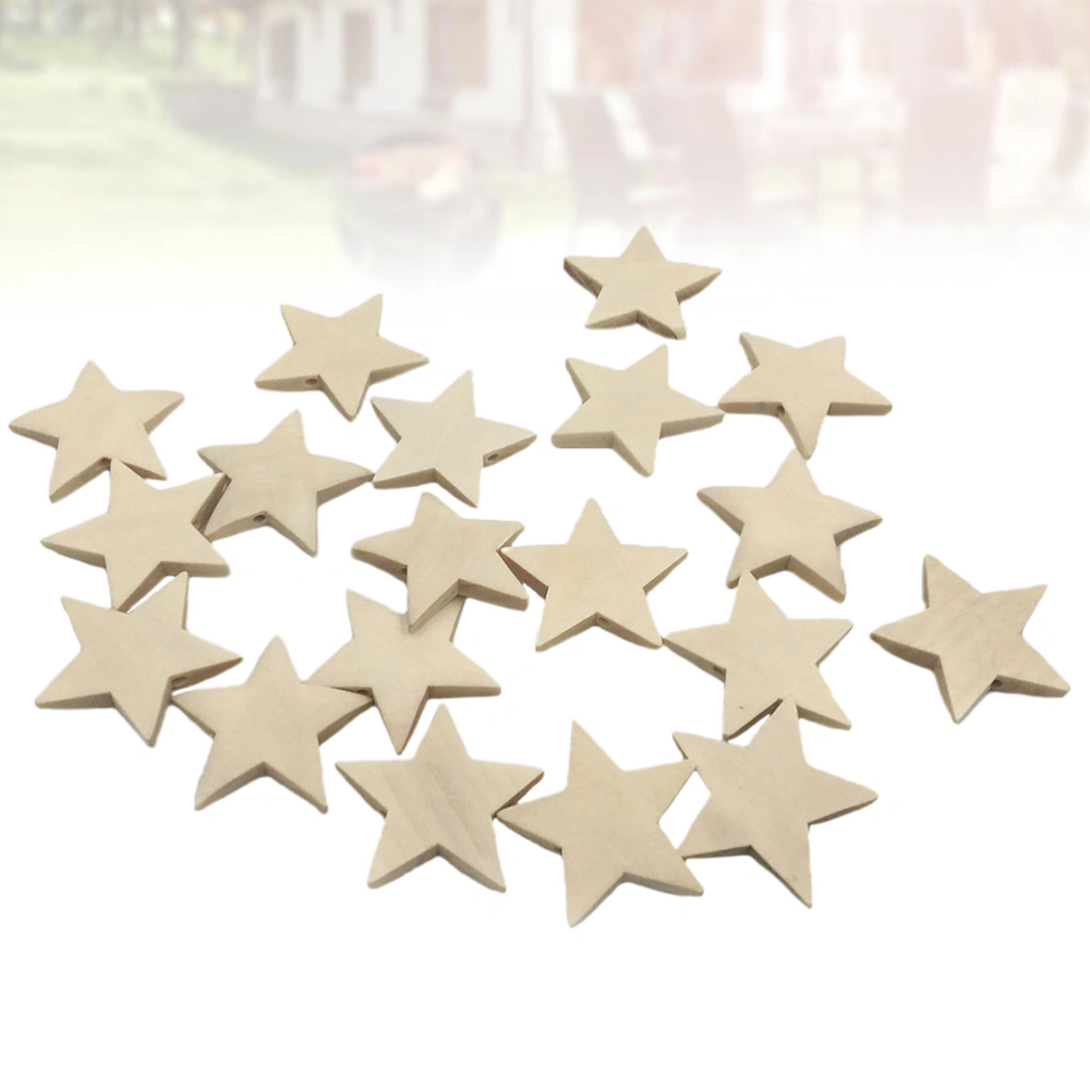 400pcs Wood Pentagram Piece DIY Painting Slices Wood Crafts Accessories Handmade Craft Accessory (2mm Thickness Original Wood Colour, 10mm Width 100pcs A Pack)