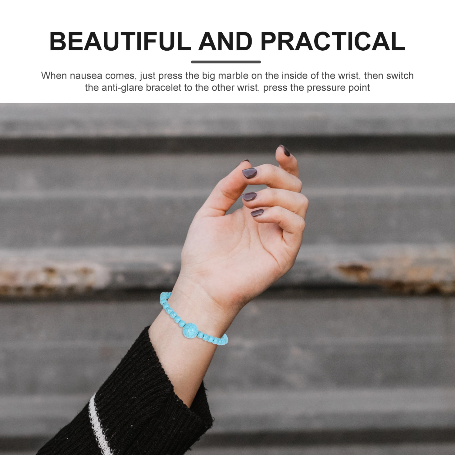 4Pcs Decorative Beaded Bracelet Anti Motion Sickness Bracelet Travel Nausea Relief Bracelet