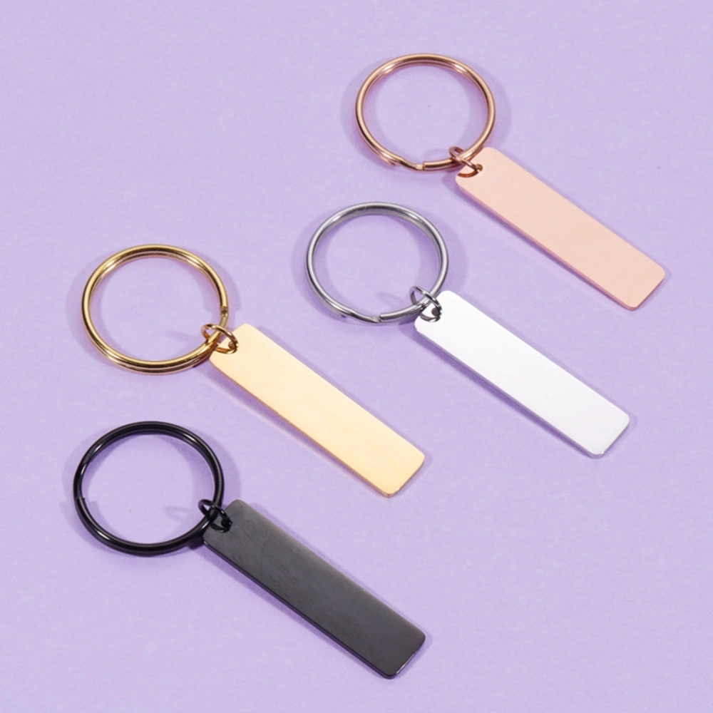 5pcs Blank Stainless Steel Key Chain Blank Keychain Blank Key Ring Key Tags For Number Tag