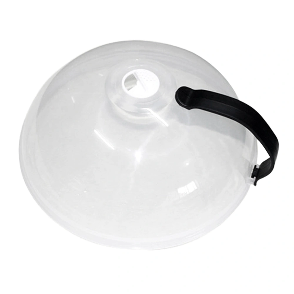 Portable Reusable Dust Proof Microwave Oven Oil Cover Dish Cover for Kitchen Use Black Handle