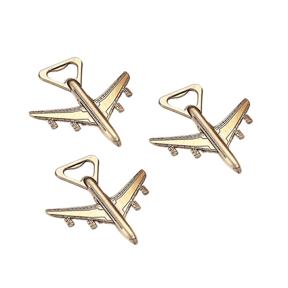 12pcs Retro Airplane Shape Bottle Opener Portable Lifter Party Supplies Souvenirs Gifts for Guest (Antique Brass)