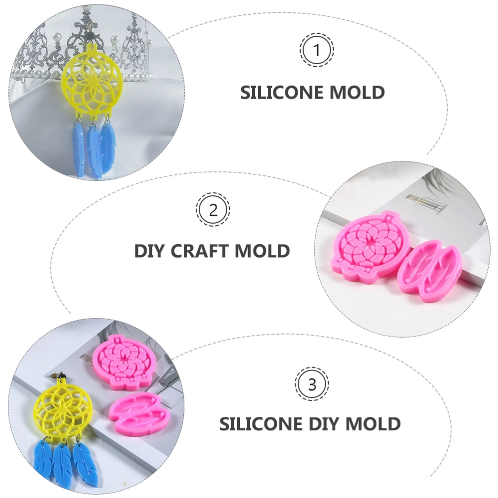 2 Sets Dream Catcher Molds Silicone Earring Pendant Mold DIY Crystal Epoxy Molds