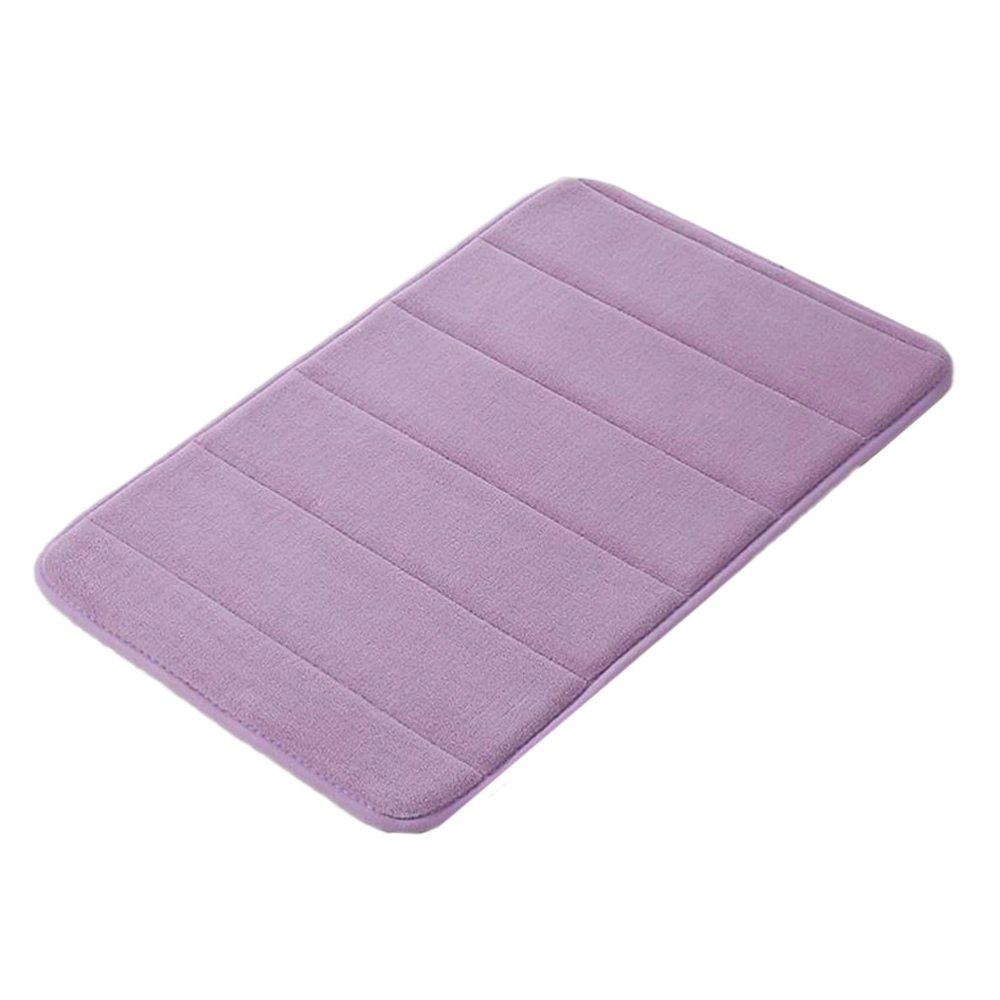 Coral Fleece Floor Mat Memory Bathroom Carpet Skid Resistance Floor Mats Bathroom Floor Mat Foot Pad (Purple)