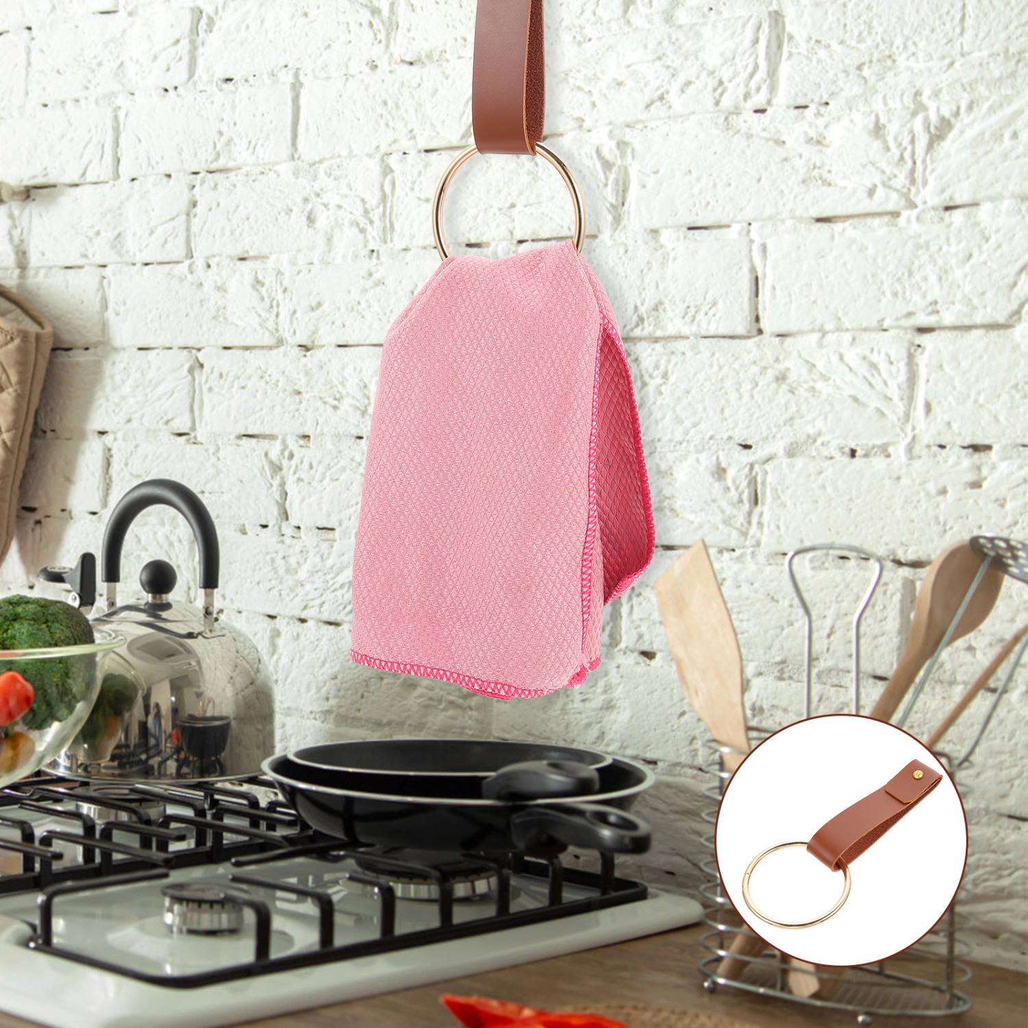Towel Ring PU Towel Ring Towel Holder Towel Organizer Home Towel Organizer