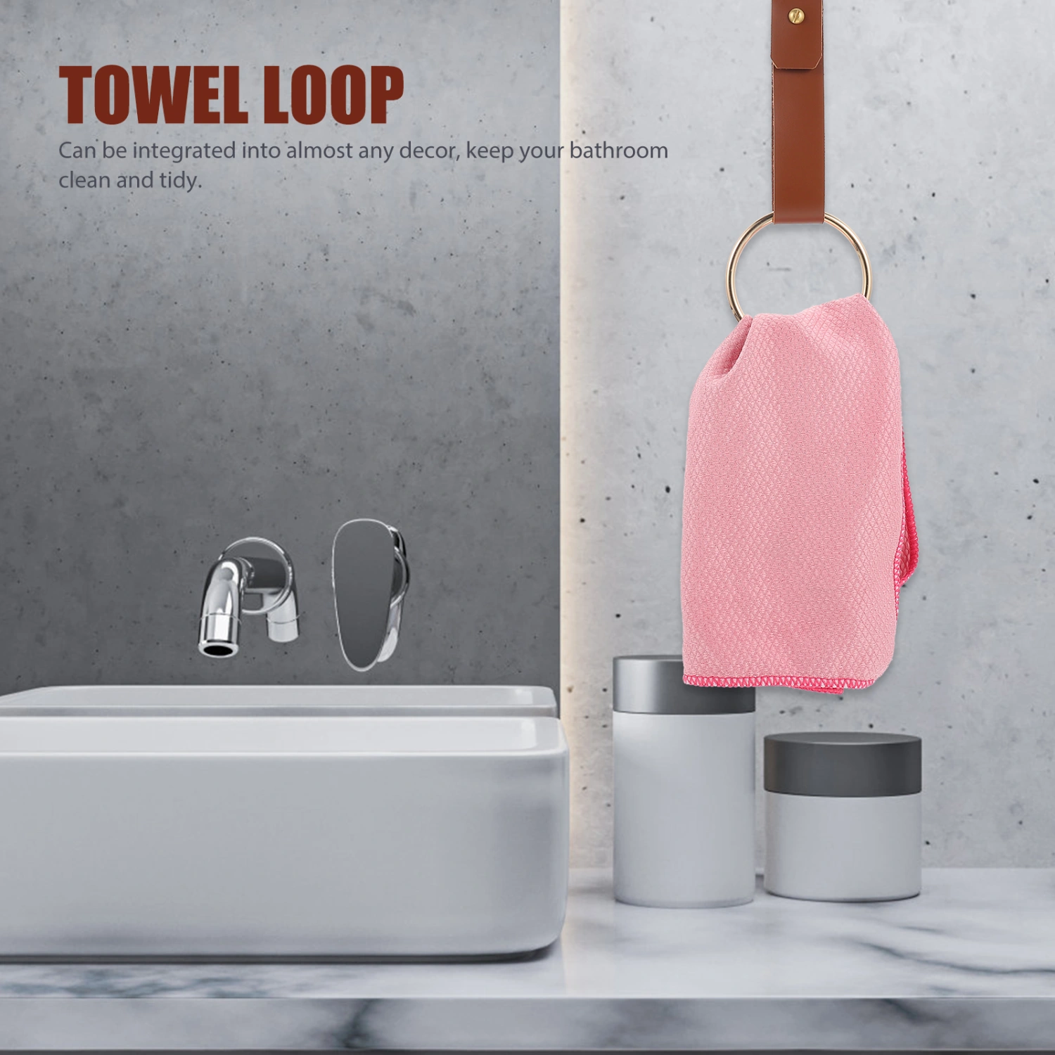 Towel Ring PU Towel Ring Towel Holder Towel Organizer Home Towel Organizer