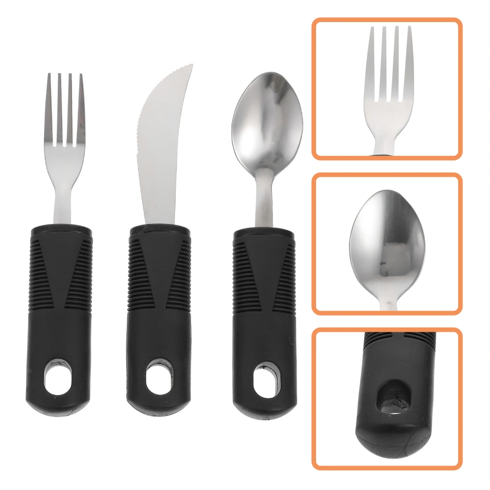 1 Set Adaptive Utensils Anti-shake Elderly Tableware Non-weighted Flatware Non-Slip Cutlery