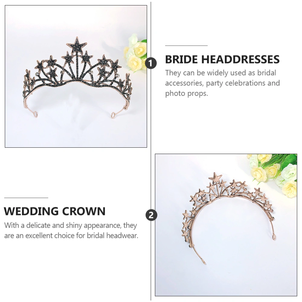 1 Set Baroque Vintage Bridal Crown Fashion Wedding Headdresses (Black)