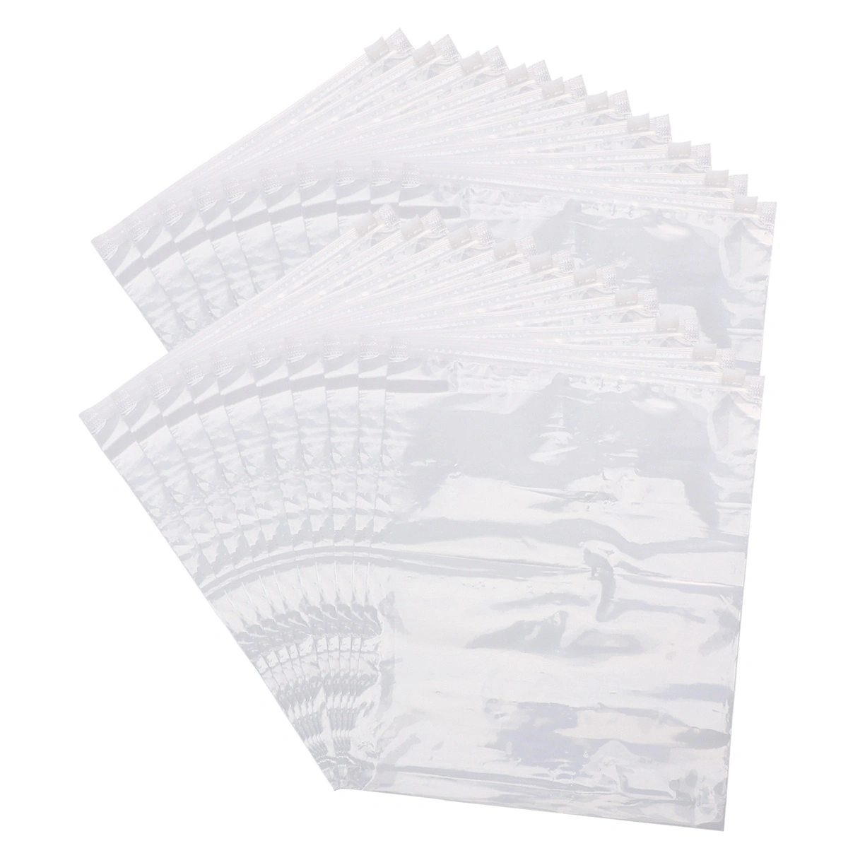 20pcs in 1 Set Transparent Plastic Packaging Bag Storage Pouch with Convenient Zipper for Clothing Underwer Socks Organize