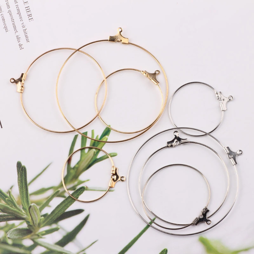 40Pcs Copper Circular Earrings Simplicity Durable Plating Ear Studs DIY Jewelry Earrings Making Accessories