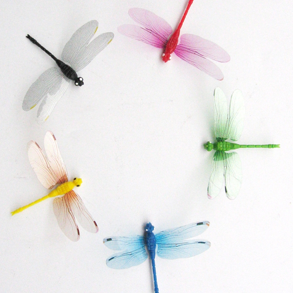 20pcs Magnetic Simulation Dragonflies Luminous Dragonfly Decor Flower Arranging Accessories for Curtain Refrigerator (Mixed Colors)