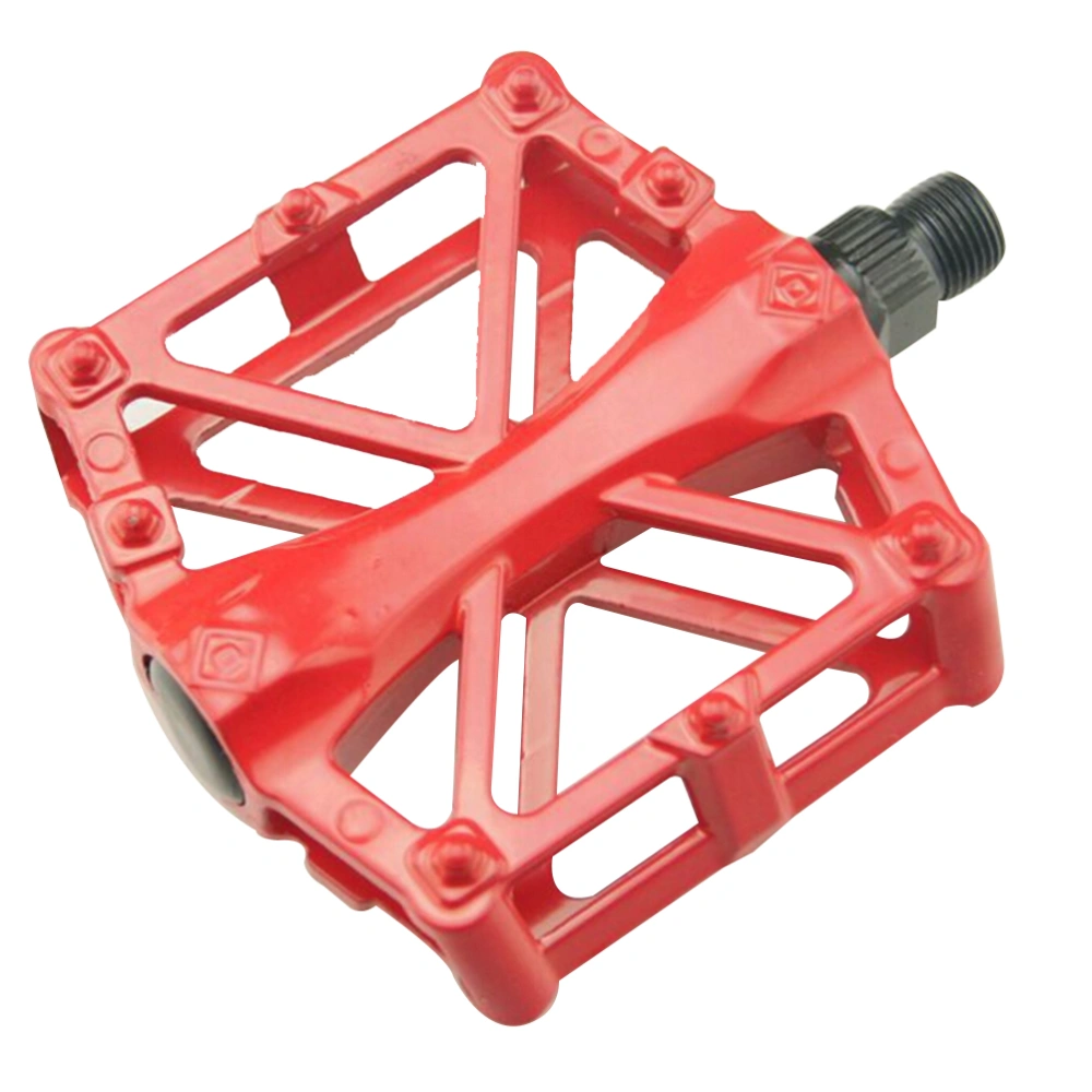 Durable Aluminum Alloy Anti-skid BMX Cycle Bike Mountain Bike MTB 9/16 Inch Pedals - One Pair (Red)