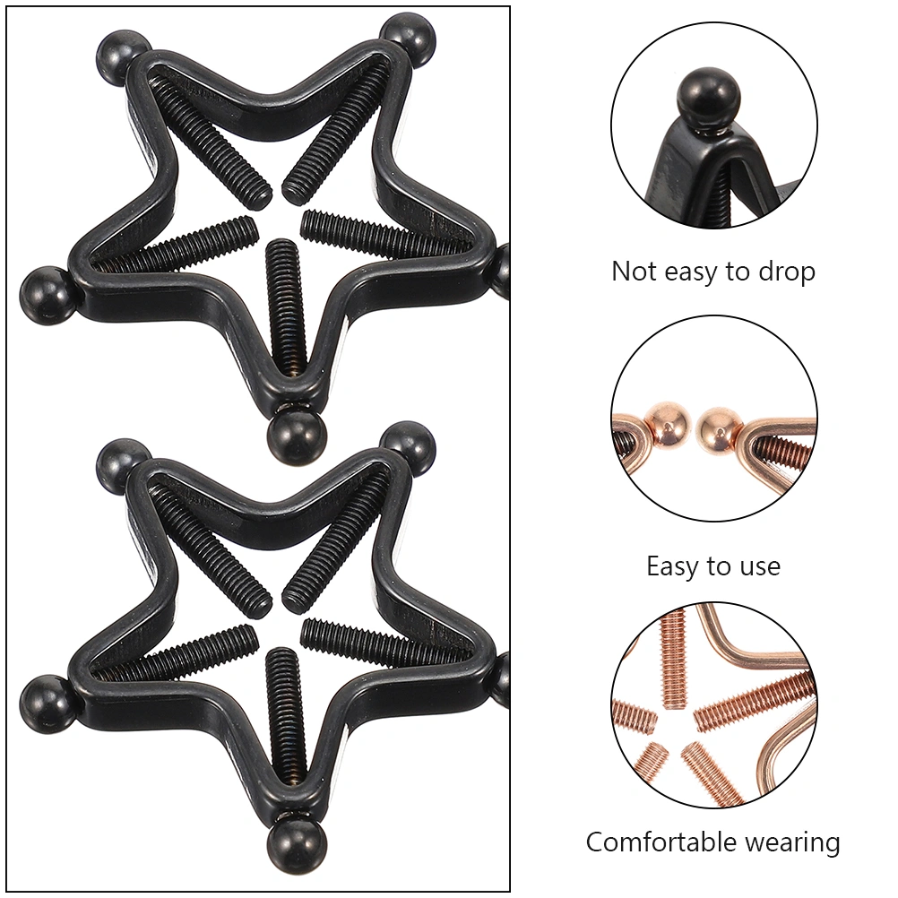 2 Pairs Delicate Nipples Jewelry Star Shaped Nipples Stud Chic Nipples Ring