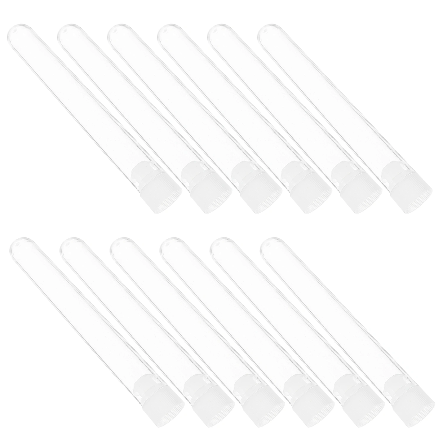 50pcs Test Tubes Test Vials Storage Containers Clear Tube for Sample Testing