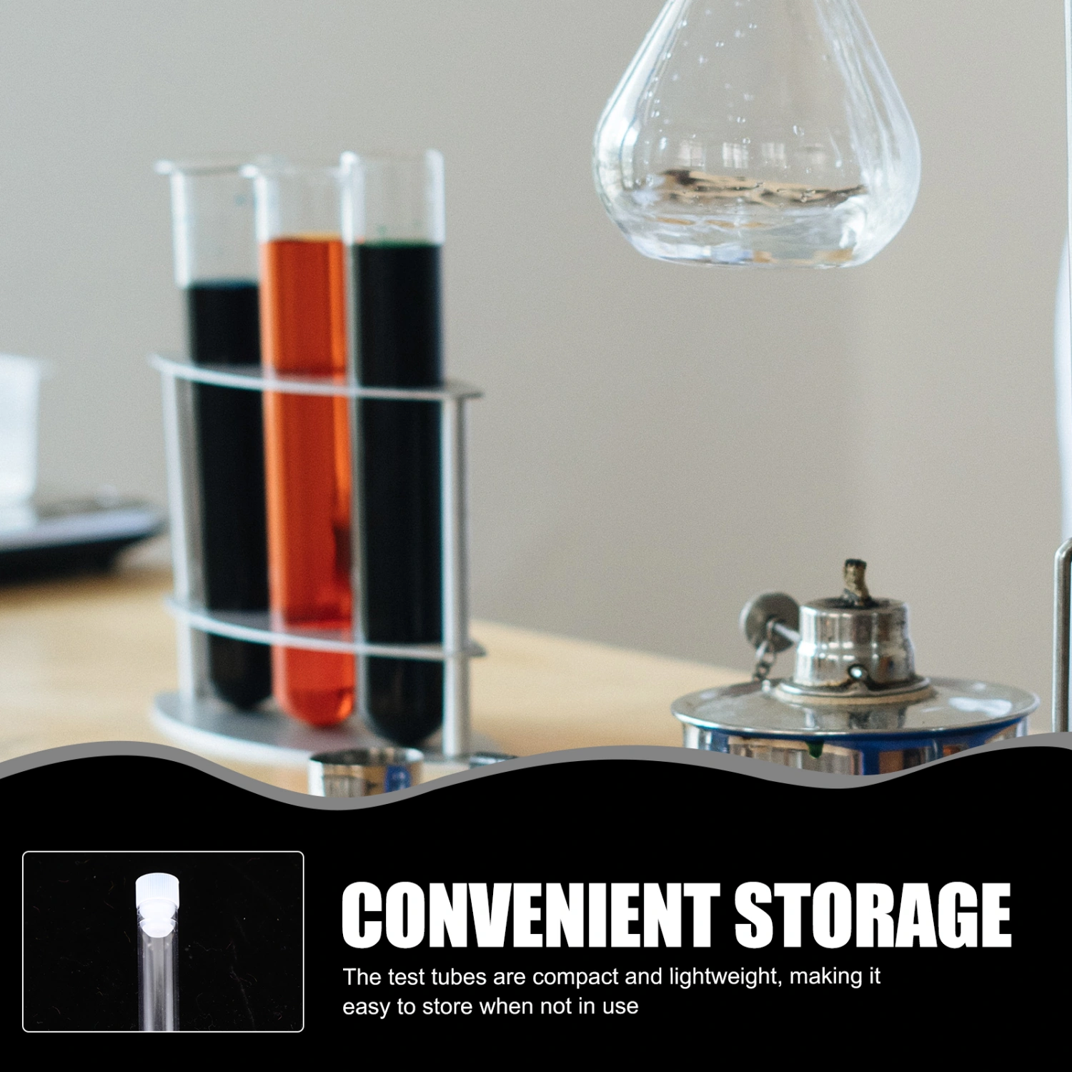 50pcs Test Tubes Test Vials Storage Containers Clear Tube for Sample Testing