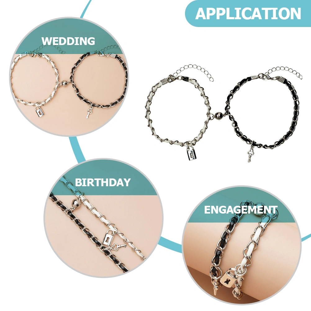 1 Pair Couple Bracelets Adjustable Wristlet Decorations Lover Wrist Chain Wrist Jewelry