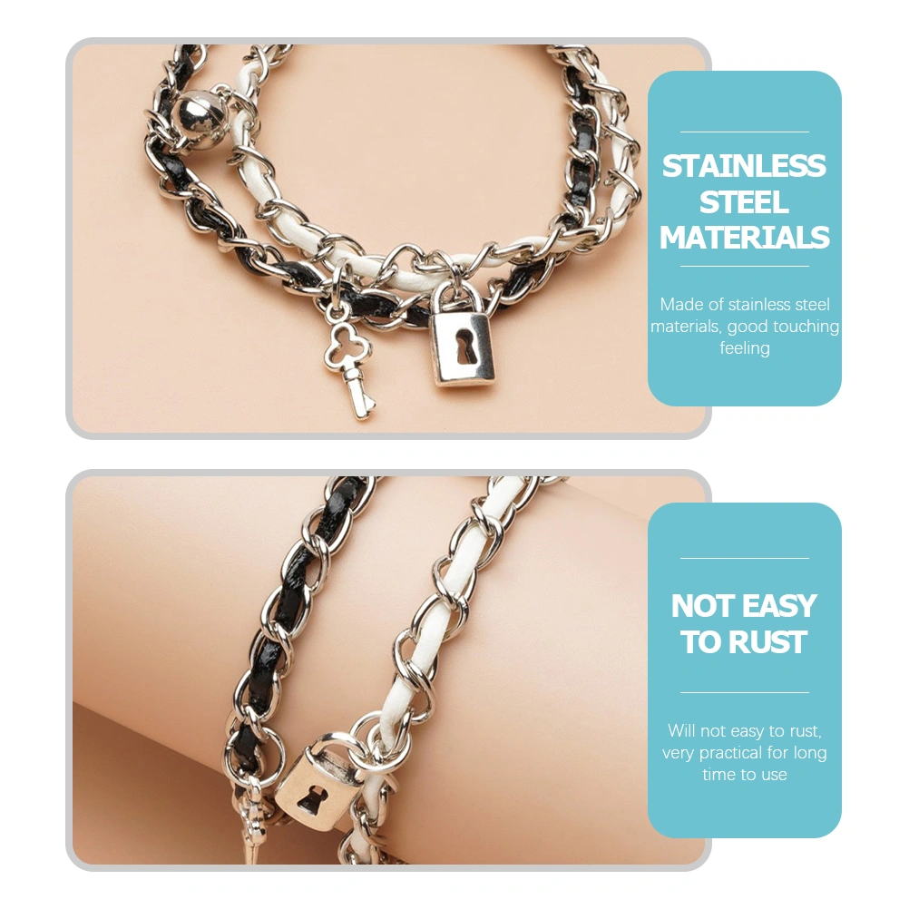 1 Pair Couple Bracelets Adjustable Wristlet Decorations Lover Wrist Chain Wrist Jewelry