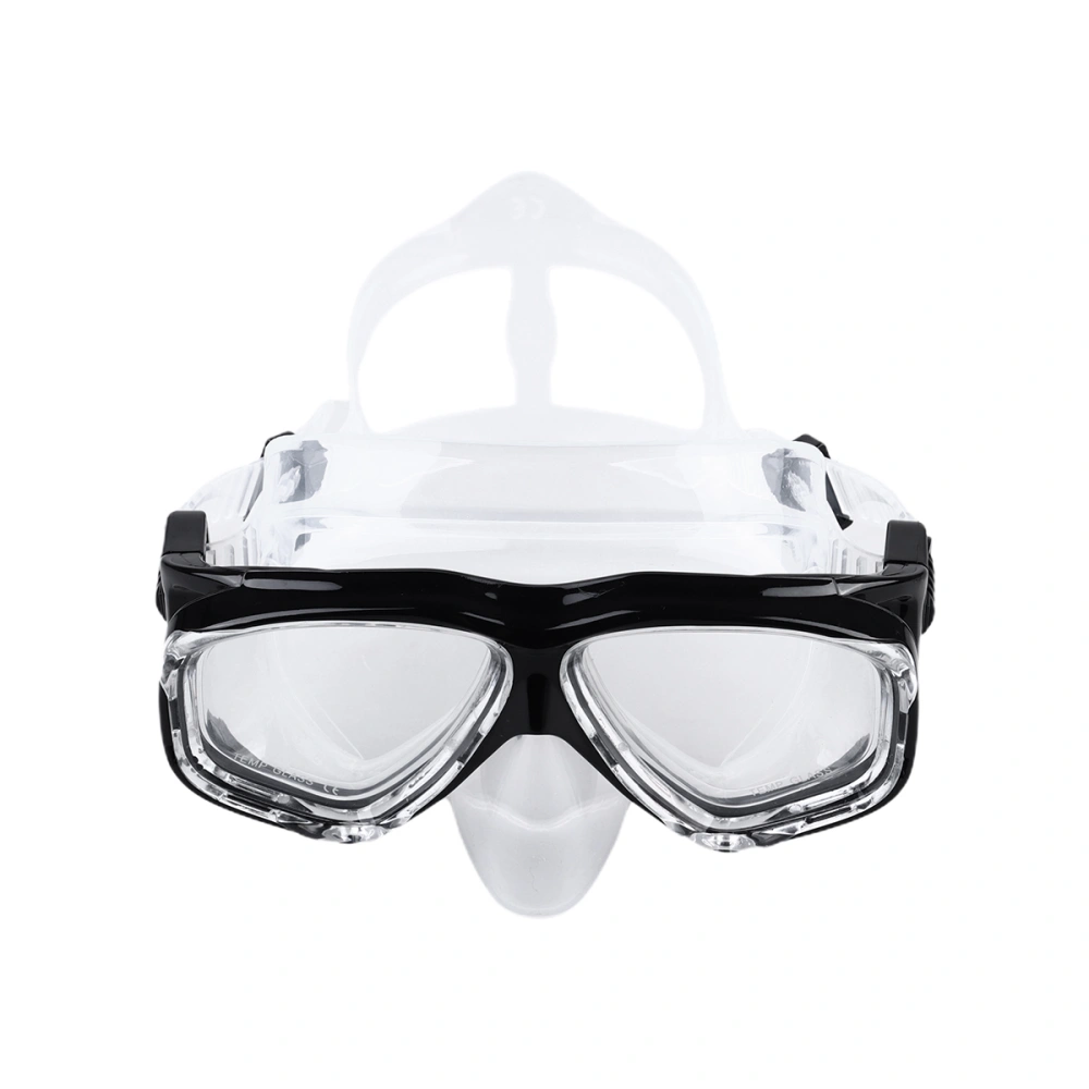 Tempered Glass Diving Mask Silicone Swimming Goggles Clear Durable Diving Goggle Snorkel Swim Equipment (Black)
    