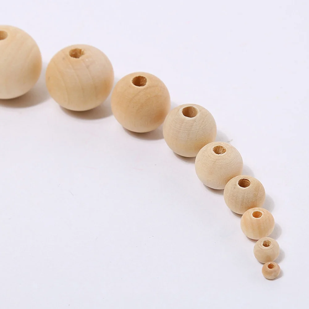 10pcs Creative Wooden Beads Round Beads DIY Craft Jewelry Accessories for Home Bracelet Pendant Supplies (50mm, Light Yellow)