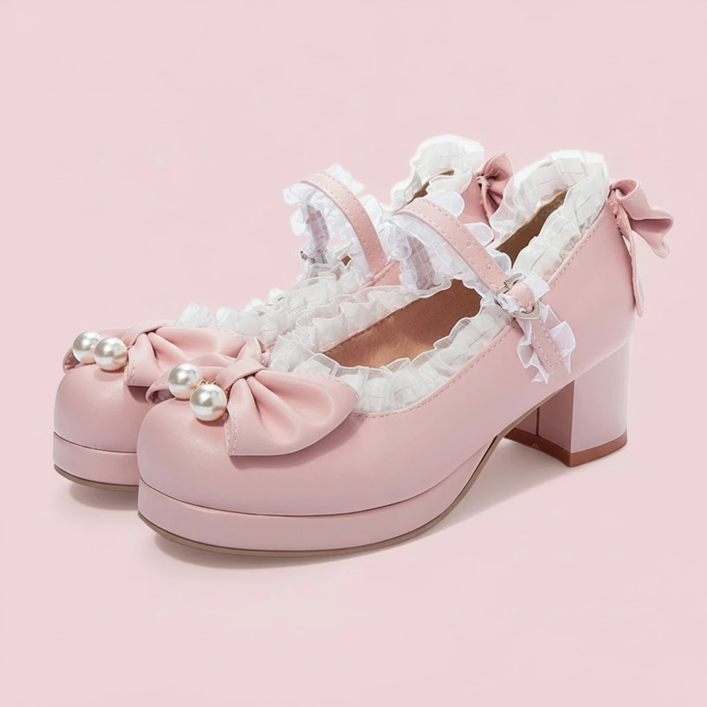 1 Pair Stylish Female Footwear Thicken Heel Shoes High Heeled Shoes for Girl