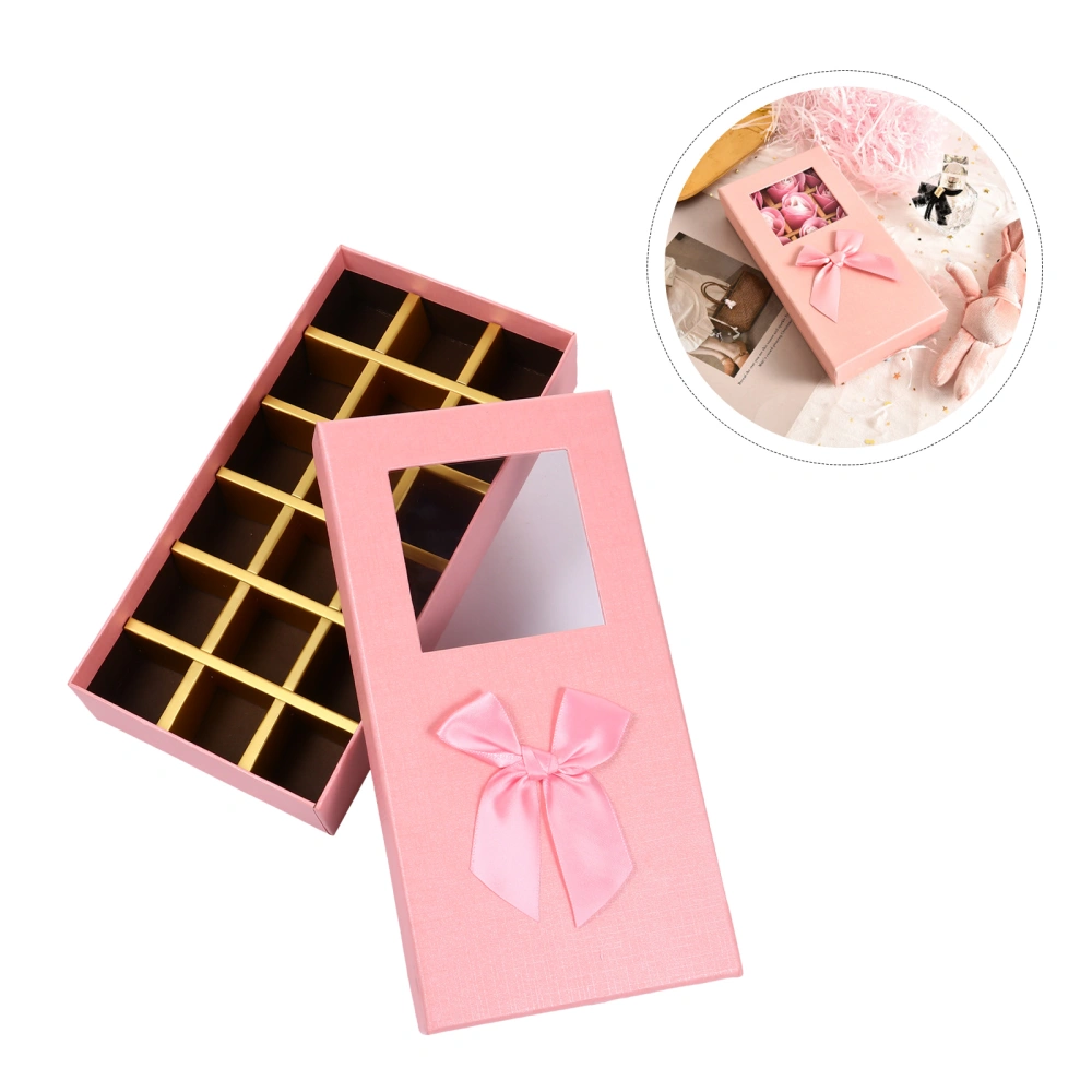 1 set Creative Gift Box Chocolate Box Valentine's Day Packing Box with Bowknot