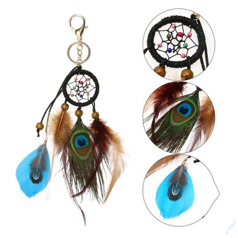 1 Pc Creative Feathers Dreamcatcher Keychains Unique Key Holder Key Ring Car Decoration Gift