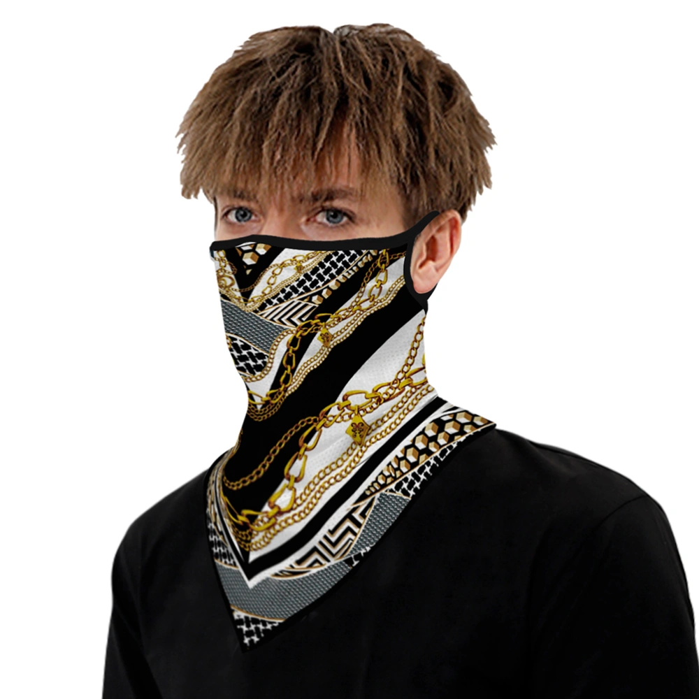 Printed Face Mask Sunshade Triangular Scarf Practical Neck Scarf Dustproof Neckerchief Assorted Color (BXHE027)