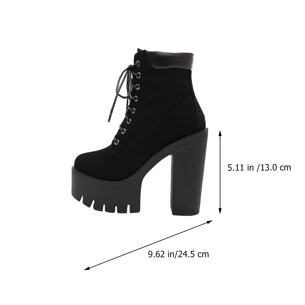 1 Pair of Winter Classic High Heels Boots Ankle Boots for Women with Round Head