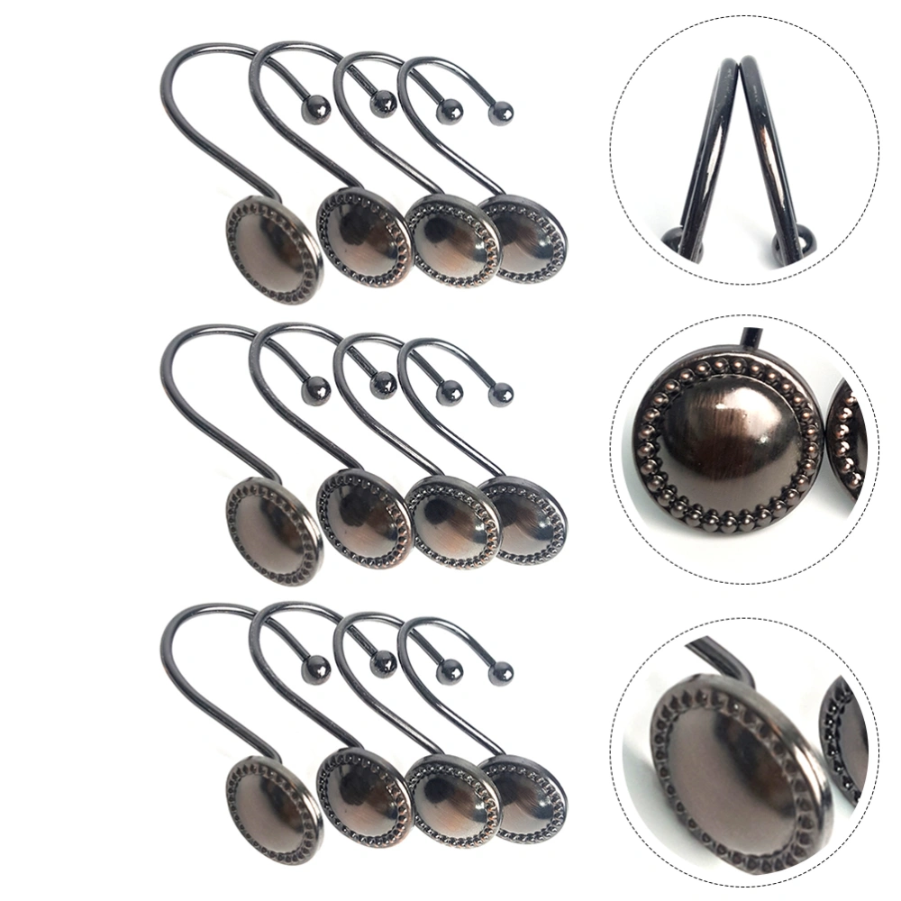 12pcs Bath Rollerball Shower Curtain Hooks Glide Rings Shower Curtain Rings