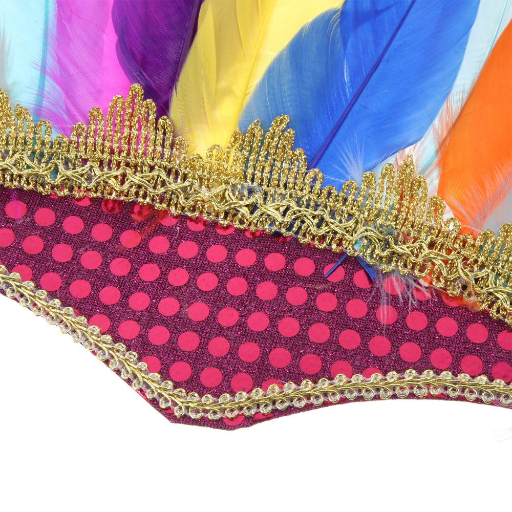 2 Pcs Indian Feather Headdress Colorful Carnival Costume Showgirl Headband