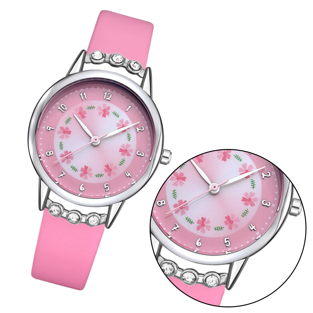 Kids Cartoon Watch Waterproof Wrist Watch Quartz Watch Fashion Cartoon Watch Pink