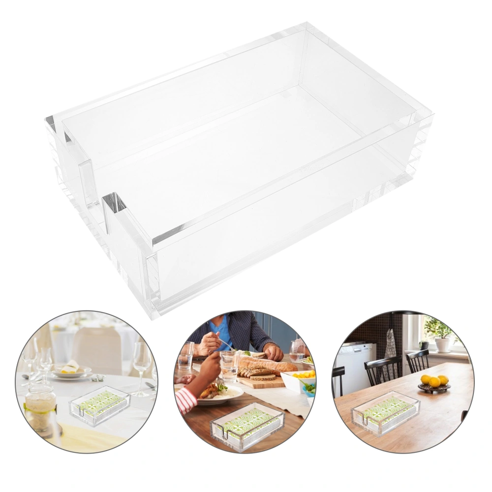 1pc Acrylic Tissue Holder Tissue Tray Napkin Storage Box for Home Party Banquet