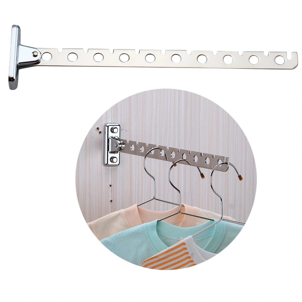 1PC Wall Mounted Storage Board Rotatable Foldable Hanging Shelf Creative Coat Hooks Rack for Home Office Bedroom (10 Holes)